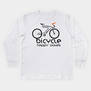 Bicycle Happy Gowes Logo Kids Long Sleeve T-Shirt